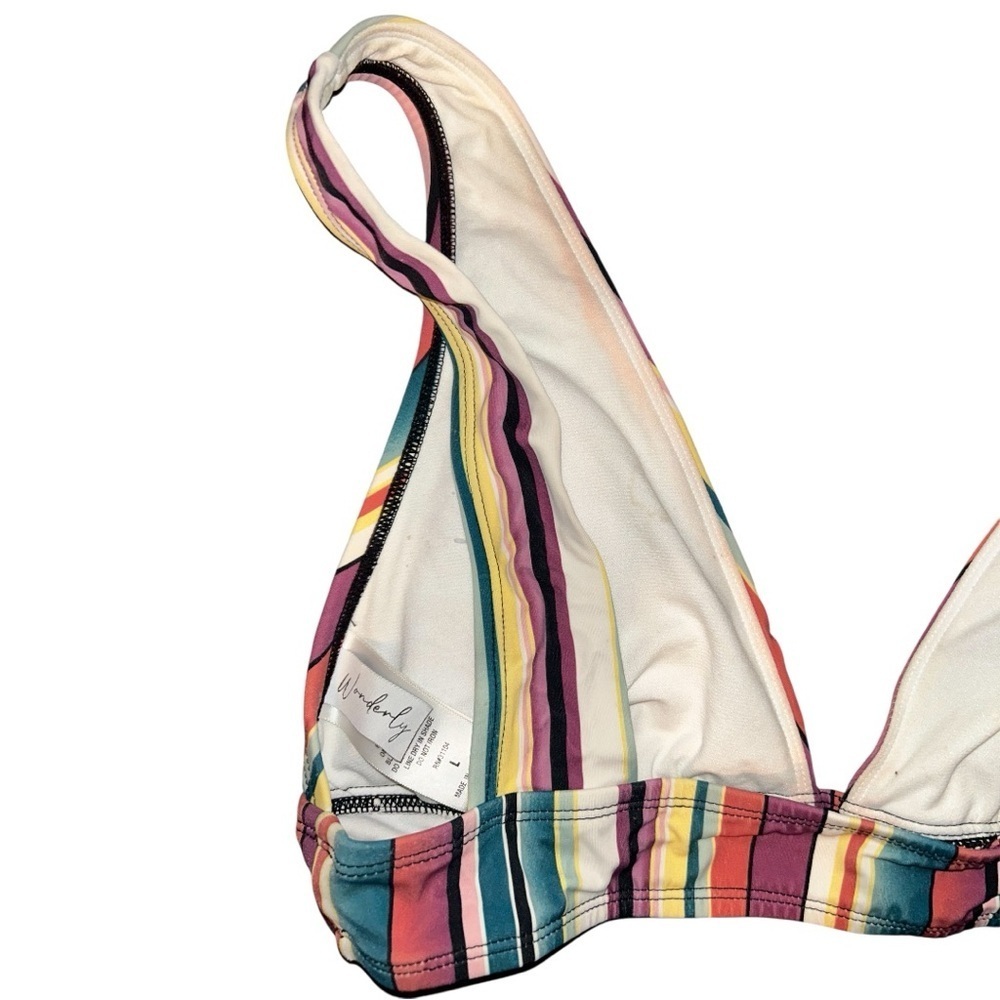 ASOS Colorful Striped B Neck Bikini Top Size Large Swimwear - Picture 8 of 11